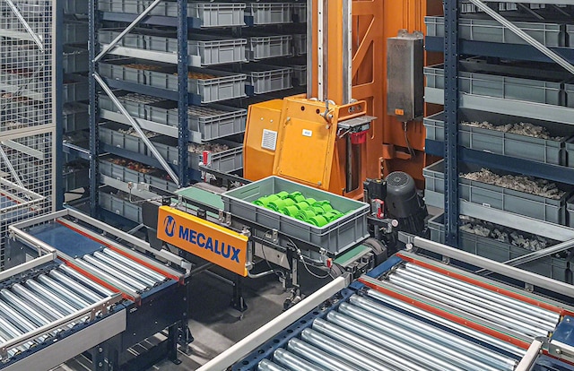 Het nieuwe automatische warehouse voor magazijnbakken van Clics Toys in België