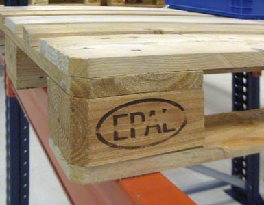 Een Europallet kan men herkennen aan de letters EPAL