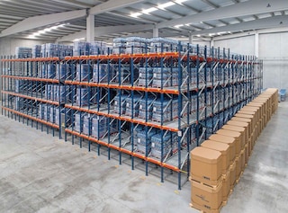 Magazijn met dynamische opslagsystemen Magazijn met dynamische opslagsystemen