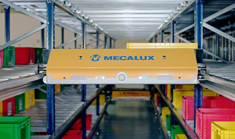 Shuttlesysteem voor dozen en magazijnbakken