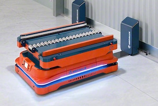 De Fleet Management Software regelt het opladen van de batterijen van de AMR