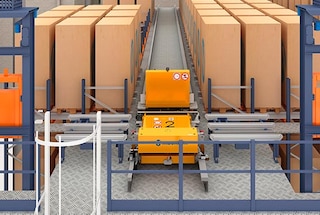 Pallet Shuttle met aanvoerwagens