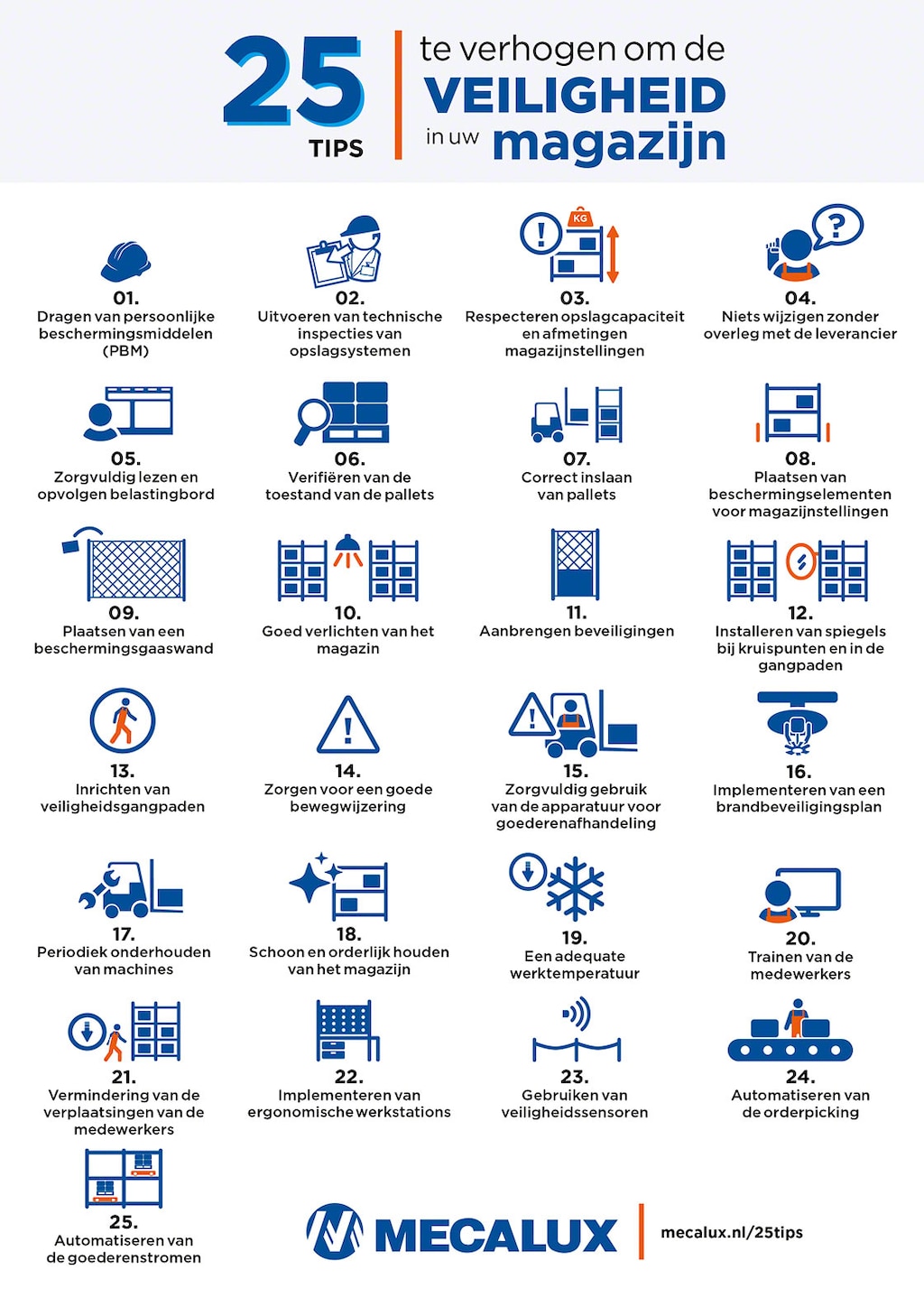 Informatieblad - 25 veiligheidstips voor uw magazijn