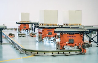 Het elektrisch Monorailsysteem automatiseert de interne stroom van pallets