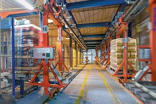 Het elektrisch Monorailsysteem verbindt de productielijn met het magazijn