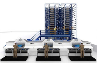 Het magazijn kan worden uitgebreid met meerdere picking-stations teneinde het aantal afgehandelde bestellingen te verhogen