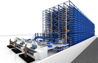 Hoogrendement picking-stations versnellen de orderpicking en zijn te combineren met een pendelcircuit