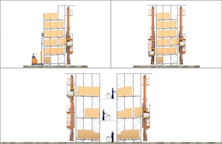 Magazijnkranen kunnen het laden en lossen van pallets in doorrolstellingen automatiseren