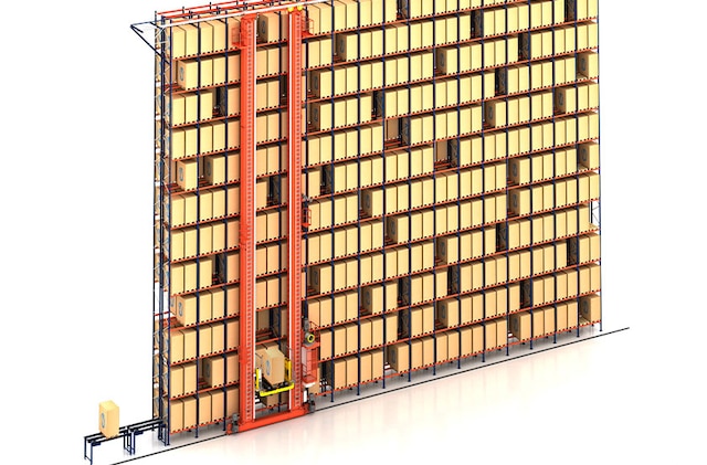 Magazijnkranen automatiseren het wegzetten en ophalen van pallets