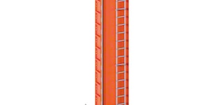 De kolommen vormen de hoofdas van de palletmagazijnkraan