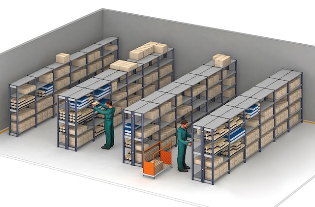 M3-metalen stellingkasten zijn handmatige oplossingen voor opslag en archivering