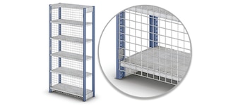 Gaaspanelen aan de achterkant voorkomen dat goederen vallen en verbeteren de ventilatie van de M3-metalen stellingkast