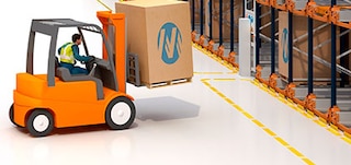 Vloermarkeringen in een magazijn met Pallet Shuttle