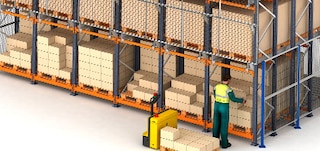 Bescherming van de pickinggangen met Pallet Shuttle stellingen