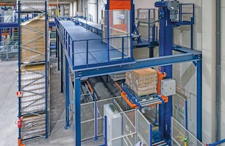 Palletliften verbinden meerdere niveaus