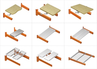 Palletstellingen kunnen worden uitgerust met een grote verscheidenheid aan legborden