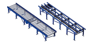 De sequentiële accumulatietransporteur maakt gebruik van fotocellen om de pallets van elkaar te scheiden