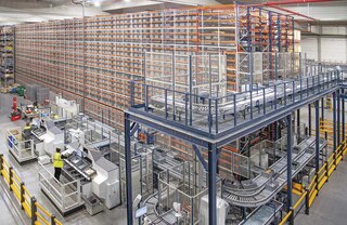 De stellingen van het Shuttlesysteem bieden een grote opslagcapaciteit
