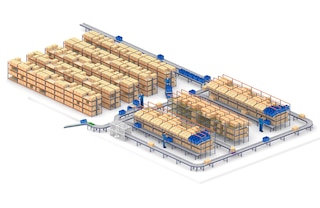De rollenbanen optimaliseren de orderpicking