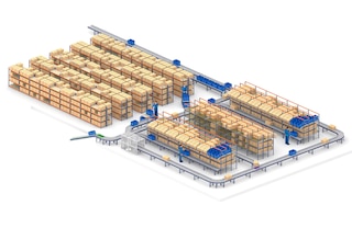 De rollenbanen optimaliseren de orderpicking