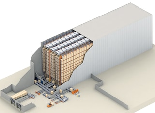 Het hoogbouwmagazijn is een ideale oplossing voor de bouw van koel- of vrieskamers