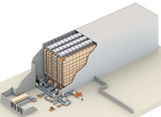 Het hoogbouwmagazijn is een ideale oplossing voor de bouw van koel- of vrieskamers